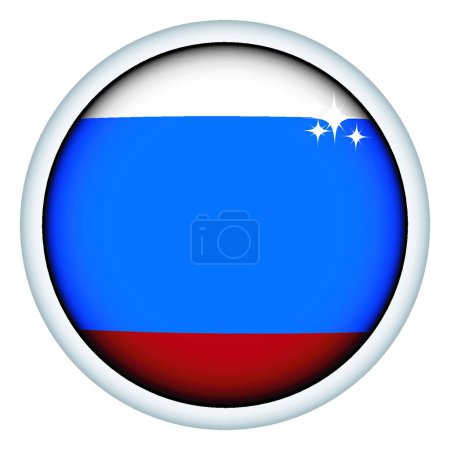 Illustration for Russian flag button vector illustration - Royalty Free Image