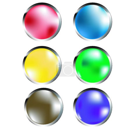 Ilustración de Botones web, ilustración vectorial de colores - Imagen libre de derechos