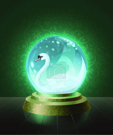 Illustration for Glass swan, colorful vector illustration - Royalty Free Image