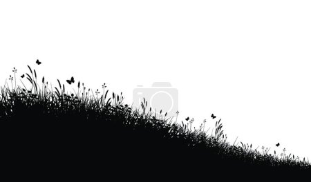 Illustration for Meadow grass, vector simple design - Royalty Free Image