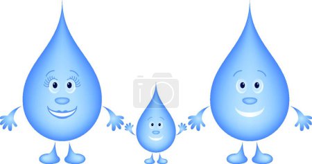 Illustration for Drops family, colorful vector illustration - Royalty Free Image