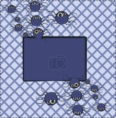 Téléchargez les illustrations : Filet d'araignée, illustration vectorielle colorée - en licence libre de droit