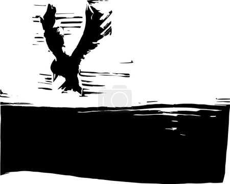 Téléchargez les illustrations : Oiseau dans le ciel, illustration vectorielle colorée - en licence libre de droit