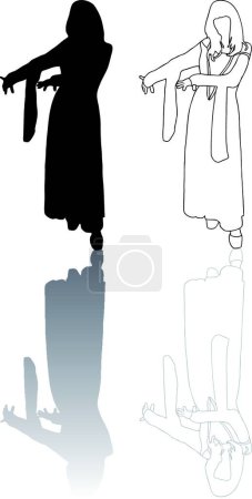 Illustration for Elegant Woman Silhouette, graphic vector illustration - Royalty Free Image