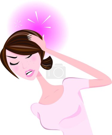Illustration for Woman with headache modern vector illustration - Royalty Free Image