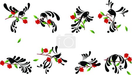 Illustration for Birds, colorful vector illustration - Royalty Free Image