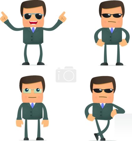 Illustration for Funny cartoon businessman in glasses - Royalty Free Image