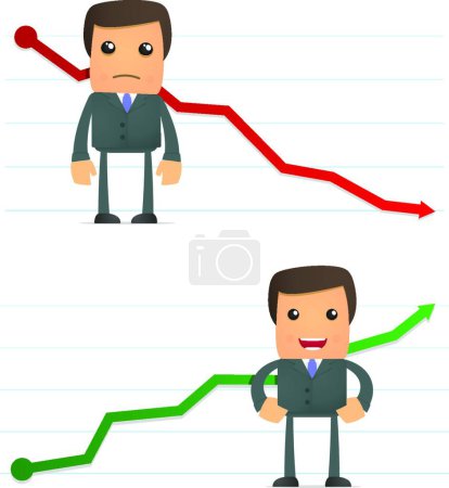 Illustration for Failure and success, graphic vector illustration - Royalty Free Image