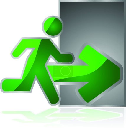 Illustration for Exit sign, vector illustration - Royalty Free Image
