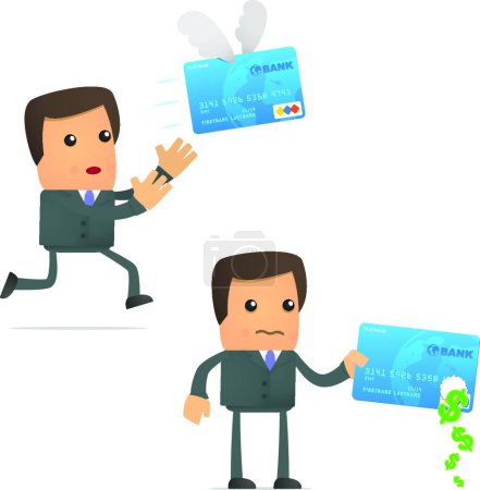Téléchargez les illustrations : Problèmes avec carte de crédit, illustration vectorielle graphique - en licence libre de droit