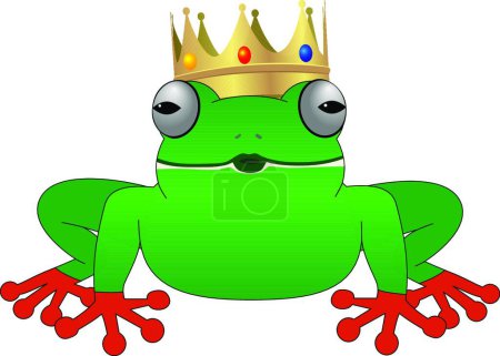 Téléchargez les illustrations : "prince grenouille "illustration vectorielle colorée - en licence libre de droit