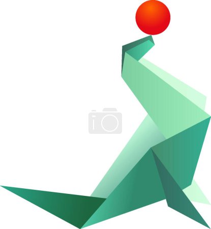 Ilustración de "Colores vibrantes Origami sello "vector colorido ilustración - Imagen libre de derechos
