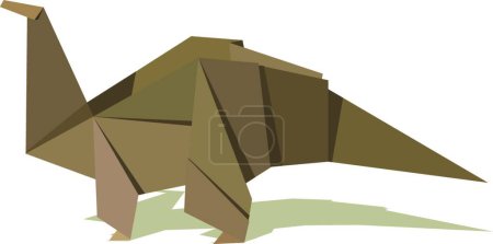 Téléchargez les illustrations : "Origami dinosaure "illustration vectorielle colorée - en licence libre de droit