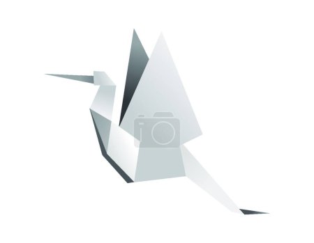 Téléchargez les illustrations : "Origami cigogne "illustration vectorielle colorée - en licence libre de droit
