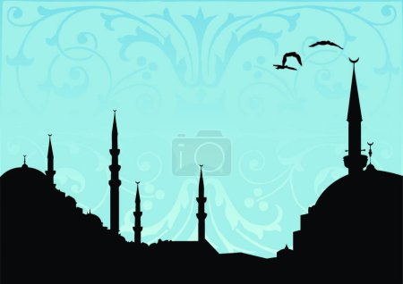 Illustration for Arabesque cityscape vector illustration - Royalty Free Image
