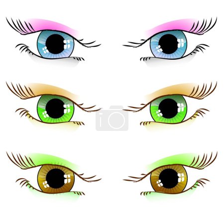 Ilustración de Graphic Eyes Set iconos. ilustración de dibujos animados - Imagen libre de derechos