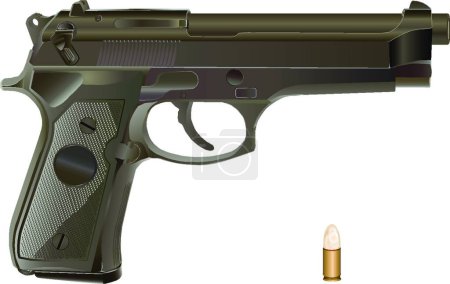 Illustration for "Vector  handgun." colorful vector illustration - Royalty Free Image