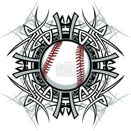Ilustración de "Béisbol Softbol Tribal Imagen Gráfica "vector colorido ilustración - Imagen libre de derechos