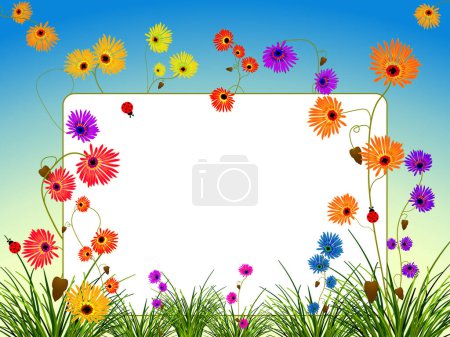 Illustration for Background cover for copy space, card wallpaper with flowers - Royalty Free Image