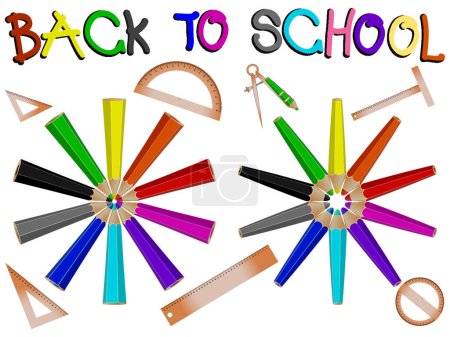Illustration for Vector illustration of color pencils - Royalty Free Image