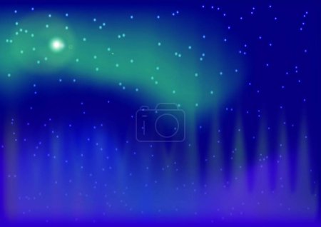 Illustration for Aurora boreal, graphic vector illustration - Royalty Free Image