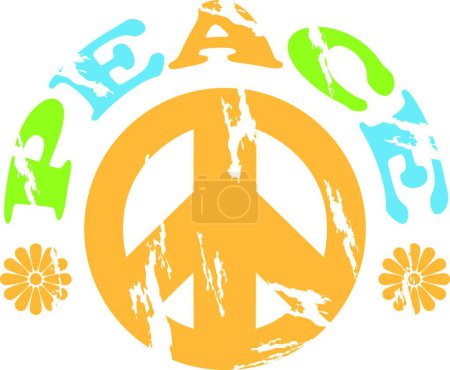 Illustration for Peace 70s, graphic vector illustration - Royalty Free Image