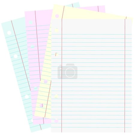 Illustration for Blank School Papers, graphic vector illustration - Royalty Free Image