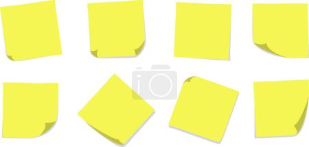 Ilustración de Notas adhesivas amarillas, ilustración vectorial gráfica - Imagen libre de derechos