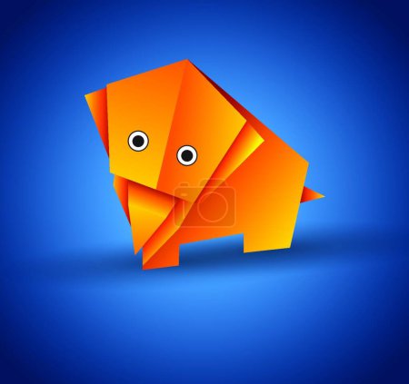 Ilustración de "Origami elefante "vector ilustración - Imagen libre de derechos