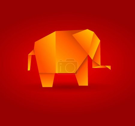 Téléchargez les illustrations : "Illustration vectorielle Origami Elephant - en licence libre de droit