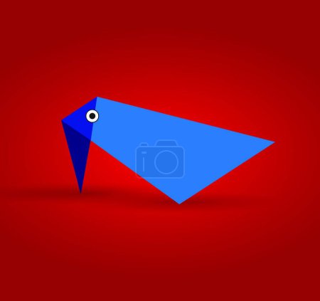Téléchargez les illustrations : Origami Corbeau, illustration vectorielle simple - en licence libre de droit