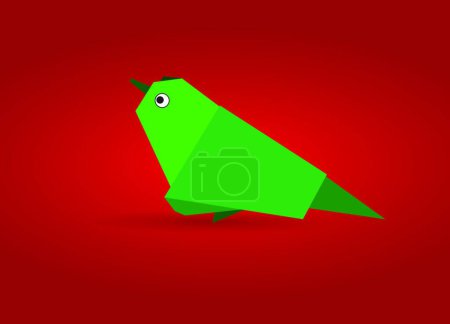 Téléchargez les illustrations : Origami Oiseau, illustration vectorielle - en licence libre de droit