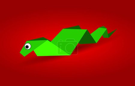 Téléchargez les illustrations : Origami Serpent, illustration vectorielle - en licence libre de droit