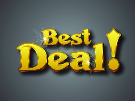 Illustration for Best Deal Write in Big Gold 3D Font - Royalty Free Image