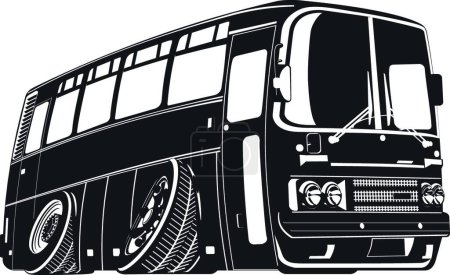 Ilustración de Silueta de bus, ilustración vectorial gráfica - Imagen libre de derechos