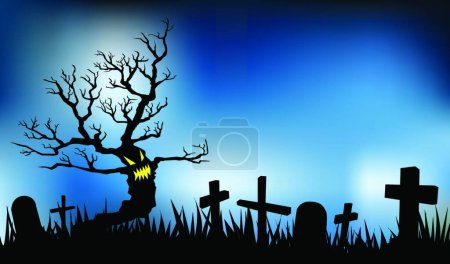 Illustration for Halloween night vector illustration - Royalty Free Image