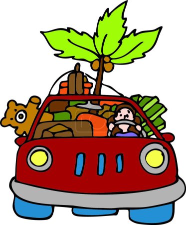 Illustration for Moving Day Car vector illustration - Royalty Free Image