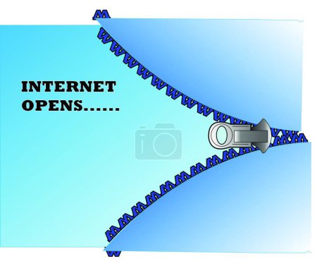 Ilustración de "Internet se abre "ilustración vectorial colorido - Imagen libre de derechos