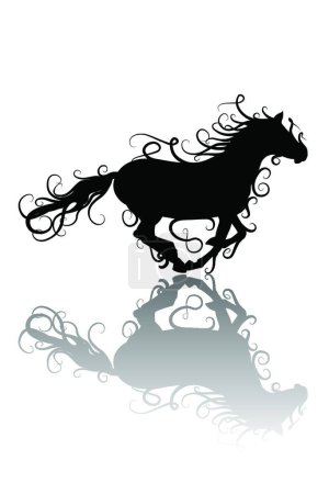 Illustration for Horse silhouette, vector illustration - Royalty Free Image