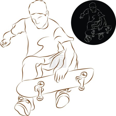 Illustration for "Skateboard Stunt Rider" colorful vector illustration - Royalty Free Image