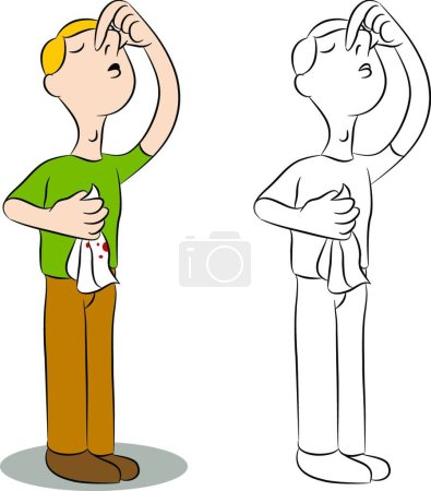 Illustration for "Man Holding Nose" colorful vector illustration - Royalty Free Image