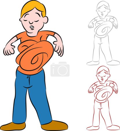 Illustration for "Stomach in Knots" colorful vector illustration - Royalty Free Image