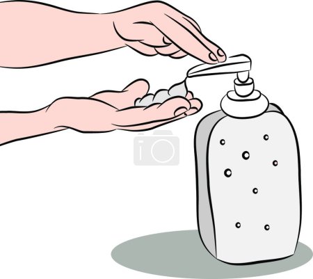 Illustration for "Hand Sanitizer" colorful vector illustration - Royalty Free Image