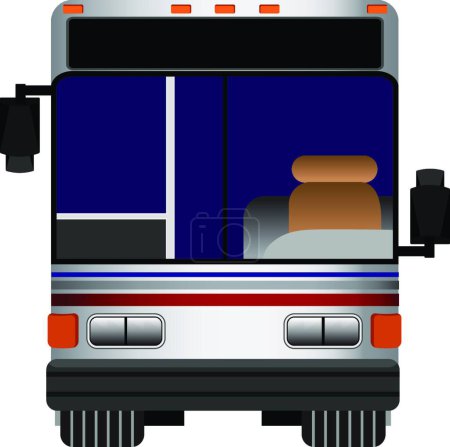 Illustration for "Front View Bus" colorful vector illustration - Royalty Free Image