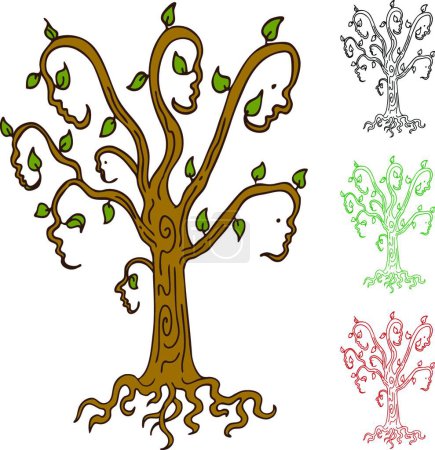 Illustration for "Family Tree" colorful vector illustration - Royalty Free Image