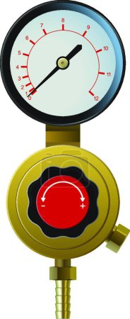 Illustration for "pressure controller" colorful vector illustration - Royalty Free Image