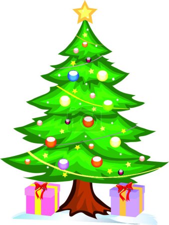 Illustration for Christmas tree, graphic vector illustration - Royalty Free Image