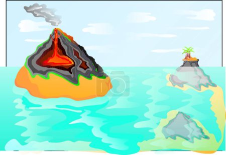 Illustration for Volcano, graphic vector illustration - Royalty Free Image