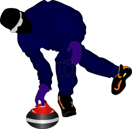 Illustration for Curling, graphic vector illustration - Royalty Free Image