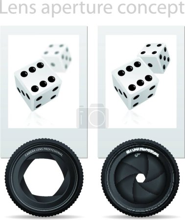 Illustration for Lens aperture conept, graphic vector illustration - Royalty Free Image
